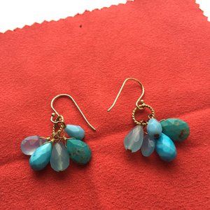NEW semi precious Turquoise dangle earnings